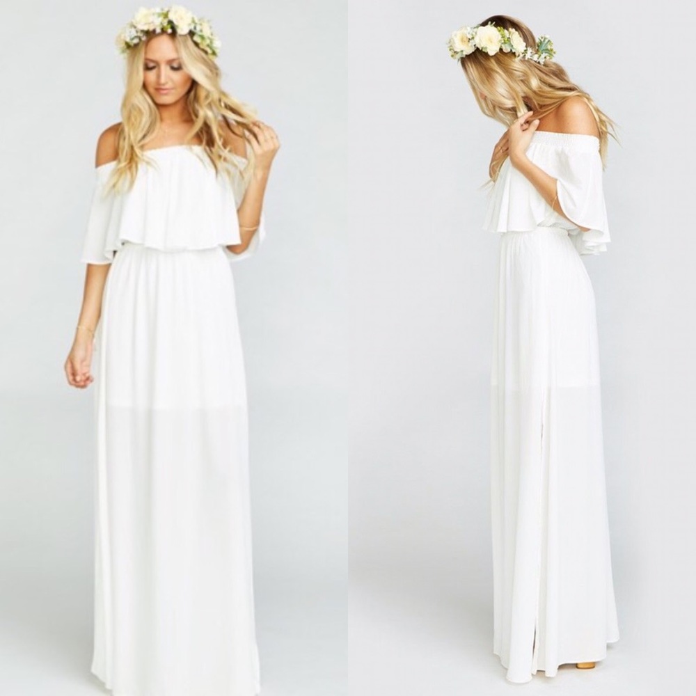 Show Me Your Mumu | Hacienda Ivory Crisp White Maxi Bridal Dress